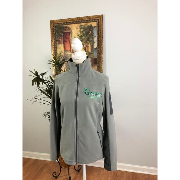 Port Authority Women Soft Fleece Jacket Gray Small Full Zipper Front High Neck - Picture 2 of 13